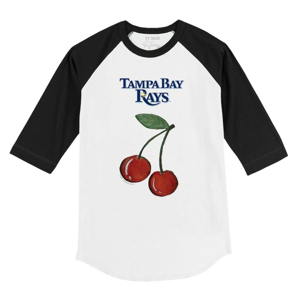 Tampa Bay Rays Tiny Turnip Youth Cherries 3/4-Sleeve Raglan Baseball T-Shirt - White - MLB on Sale
