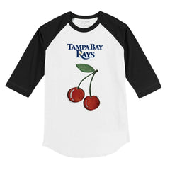Tampa Bay Rays Tiny Turnip Youth Cherries 3/4-Sleeve Raglan Baseball T-Shirt - White - MLB on Sale