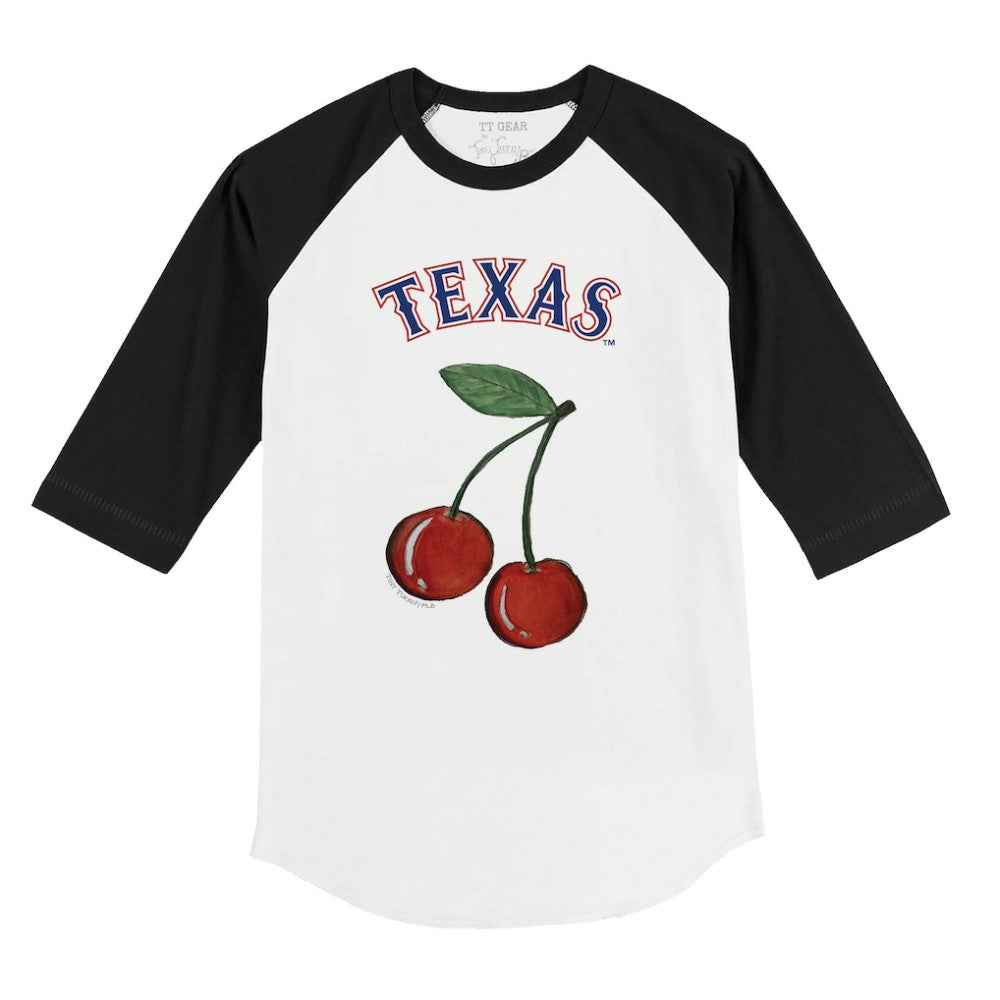 Texas Rangers Tiny Turnip Youth Cherries 3/4-Sleeve Raglan Baseball T-Shirt - White - MLB Sale
