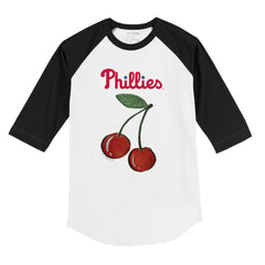 Philadelphia Phillies Tiny Turnip Youth Cherries 3/4-Sleeve Raglan Baseball T-Shirt - White - MLB Discount
