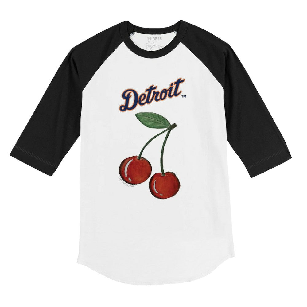 Detroit Tigers Tiny Turnip Youth Cherries 3/4-Sleeve Raglan Baseball T-Shirt - White - MLB on Sale