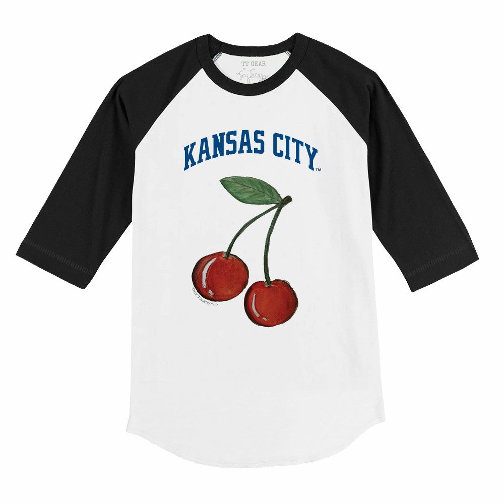 Kansas City Royals Tiny Turnip Youth Cherries 3/4-Sleeve Raglan Baseball T-Shirt - White - MLB on Sale