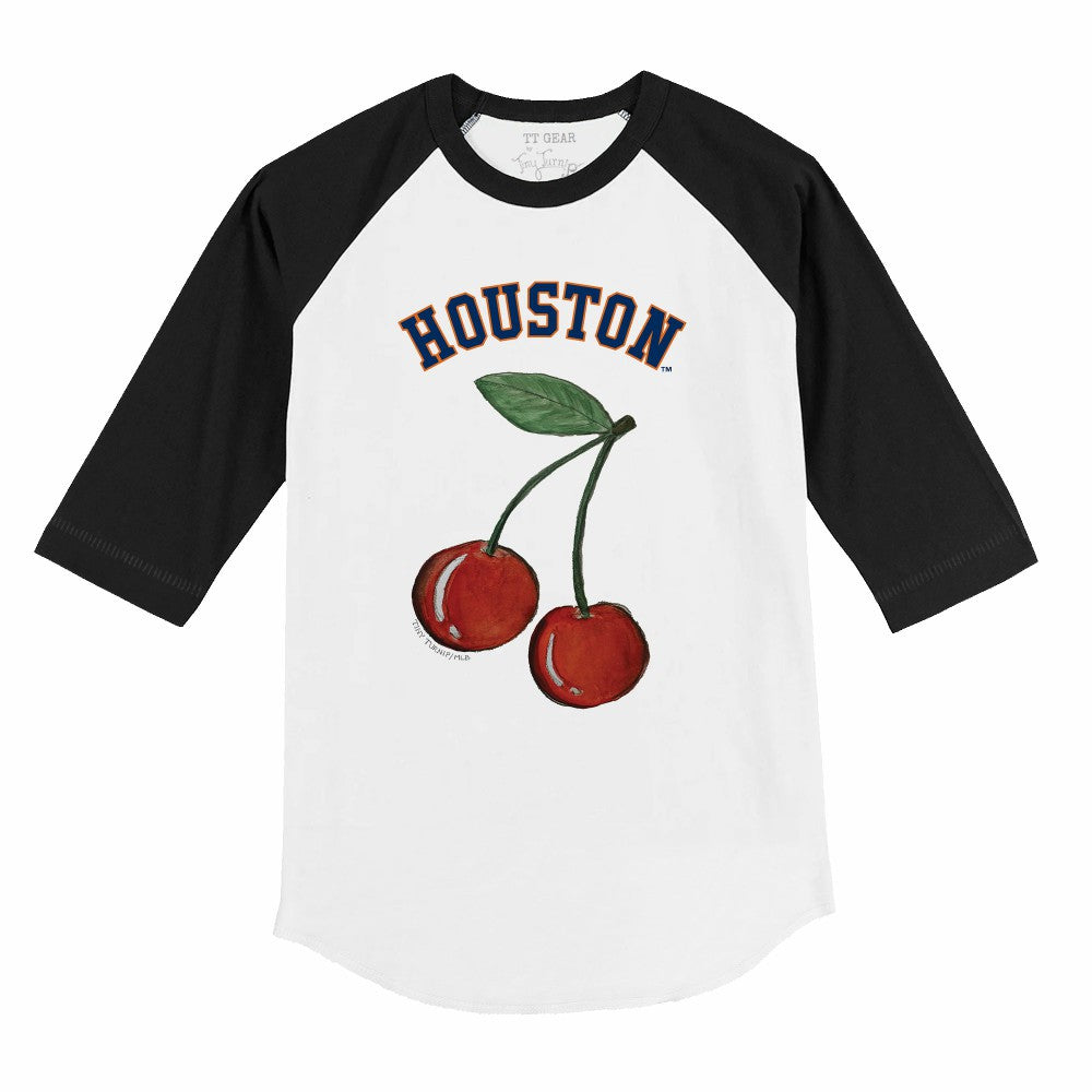 Houston Astros Tiny Turnip Youth Cherries 3/4-Sleeve Raglan Baseball T-Shirt - White - MLB Sale