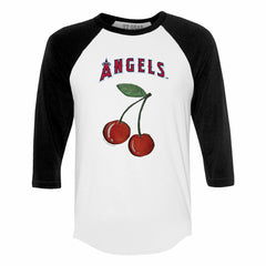 Los Angeles Angels Tiny Turnip Women's Cherries 3/4-Sleeve Raglan Baseball T-Shirt - White - MLB Online