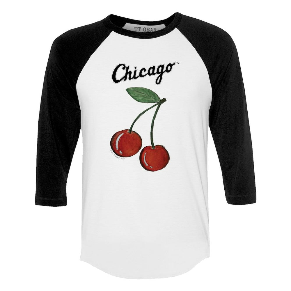 Chicago White Sox Tiny Turnip Women's Cherries 3/4-Sleeve Raglan Baseball T-Shirt - White - MLB Sale