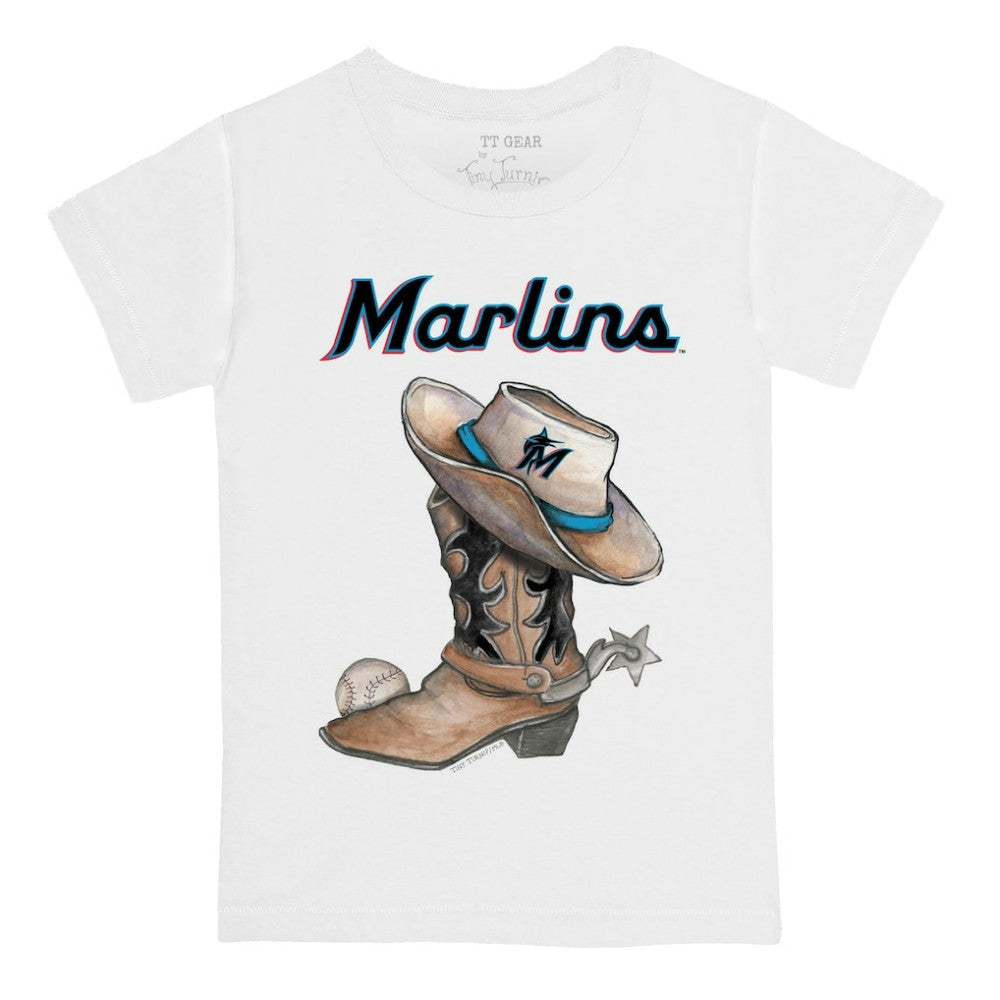 Miami Marlins Tiny Turnip Youth Cowboy Boot T-Shirt - White - MLB Online