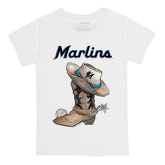 Miami Marlins Tiny Turnip Youth Cowboy Boot T-Shirt - White - MLB Online