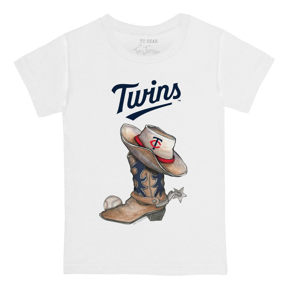 Minnesota Twins Tiny Turnip Youth Cowboy Boot T-Shirt - White - MLB Lifestyle