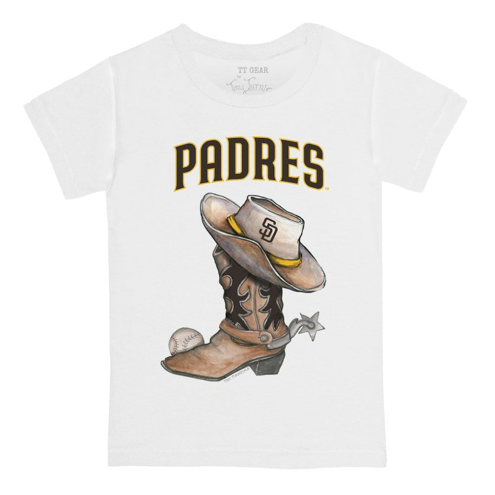 San Diego Padres Tiny Turnip Youth Cowboy Boot T-Shirt - White - MLB Discount