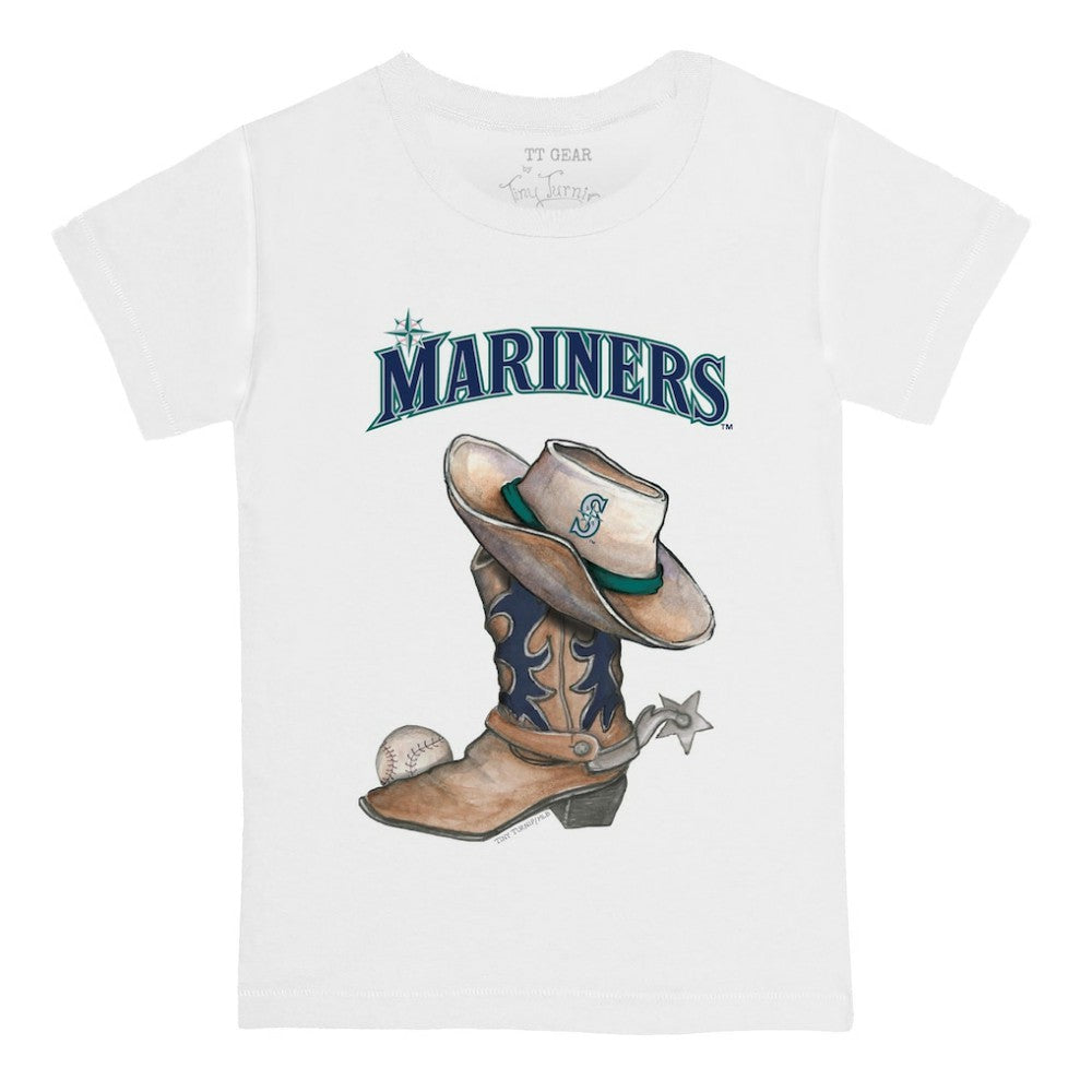 Seattle Mariners Tiny Turnip Youth Cowboy Boot T-Shirt - White - MLB Discount
