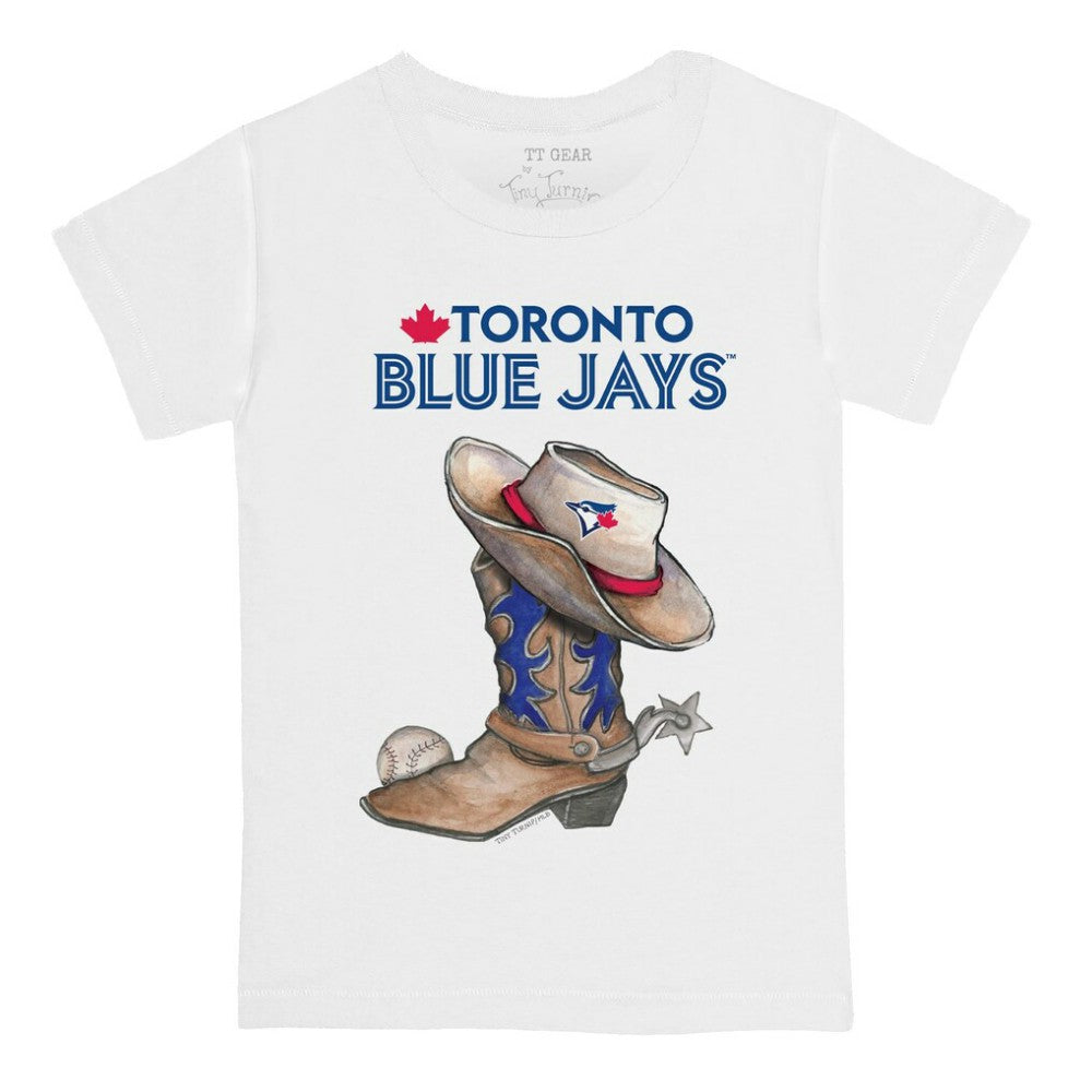 Toronto Blue Jays Tiny Turnip Youth Cowboy Boot T-Shirt - White - MLB Lifestyle