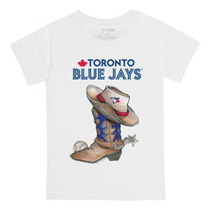 Toronto Blue Jays Tiny Turnip Youth Cowboy Boot T-Shirt - White - MLB Lifestyle