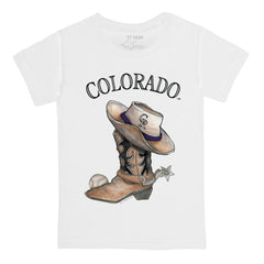 Colorado Rockies Tiny Turnip Youth Cowboy Boot T-Shirt - White - MLB on Sale