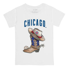 Chicago Cubs Tiny Turnip Youth Cowboy Boot T-Shirt - White - MLB Online