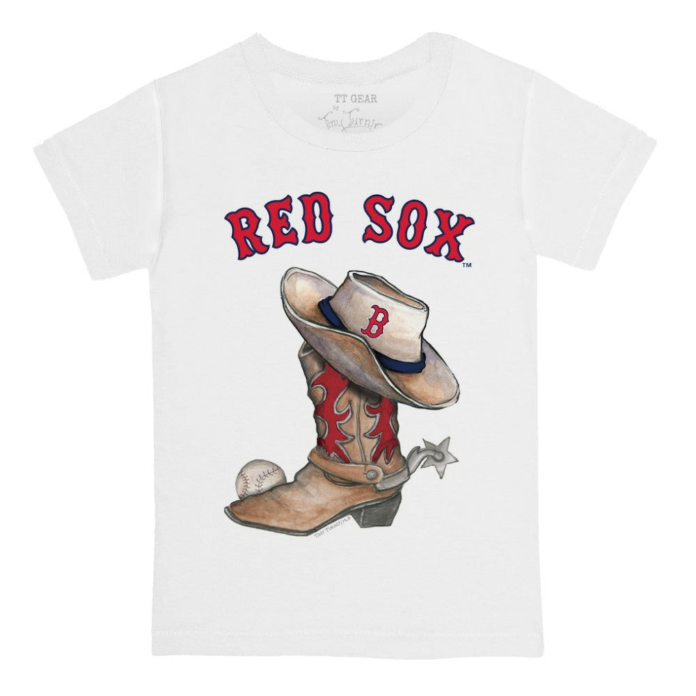 Boston Red Sox Tiny Turnip Youth Cowboy Boot T-Shirt - White - MLB Online