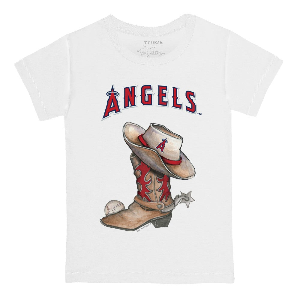 Los Angeles Angels Tiny Turnip Youth Cowboy Boot T-Shirt - White - MLB Online