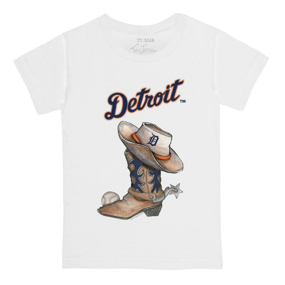 Detroit Tigers Tiny Turnip Youth Cowboy Boot T-Shirt - White - MLB Online