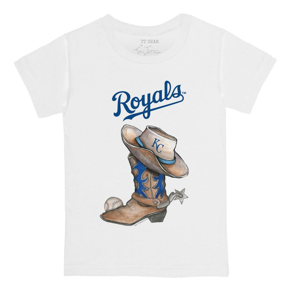 Kansas City Royals Tiny Turnip Youth Cowboy Boot T-Shirt - White - MLB on Sale