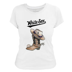 Chicago White Sox Tiny Turnip Women's Cowboy Boot T-Shirt - White - MLB Online