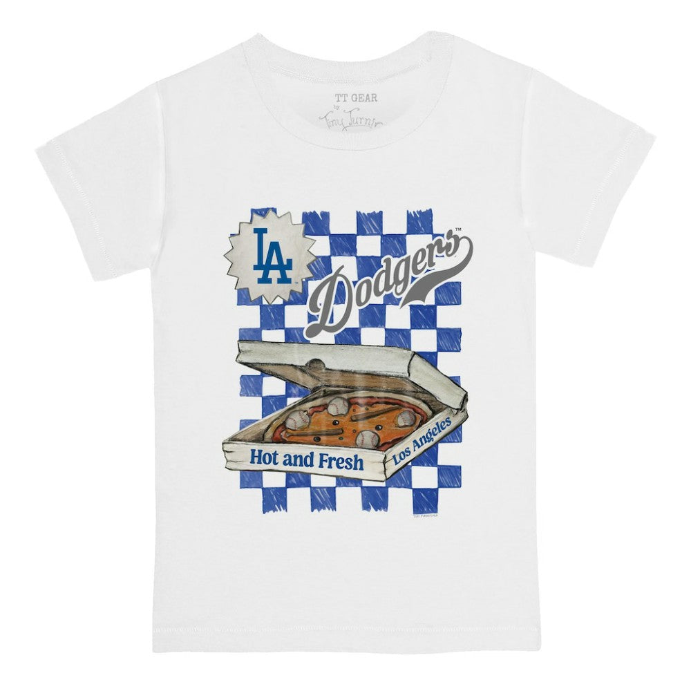 Los Angeles Dodgers Tiny Turnip Youth Pizza T-Shirt - White - MLB Lifestyle