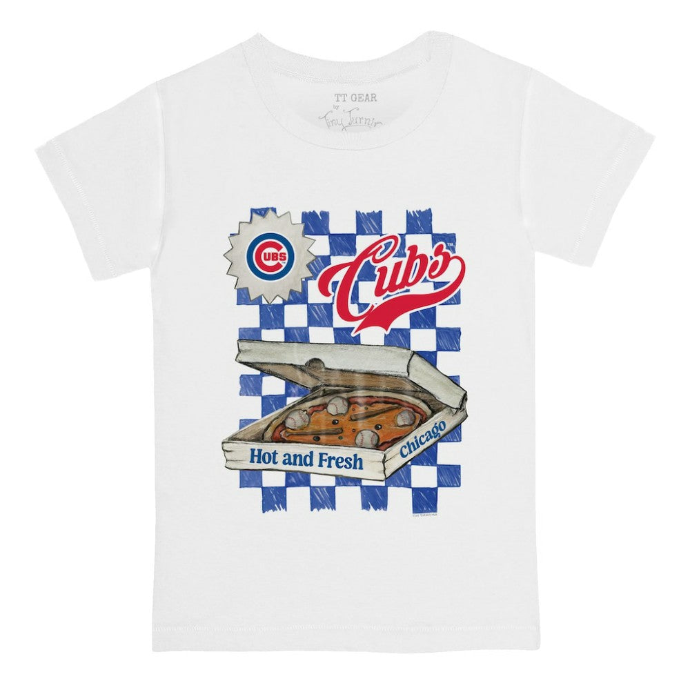 Chicago Cubs Tiny Turnip Youth Pizza T-Shirt - White - MLB Lifestyle