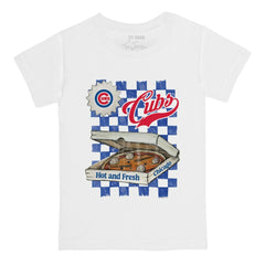 Chicago Cubs Tiny Turnip Youth Pizza T-Shirt - White - MLB Lifestyle