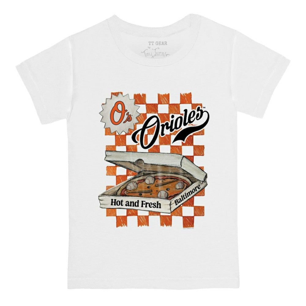 Baltimore Orioles Tiny Turnip Youth Pizza T-Shirt - White - MLB Online