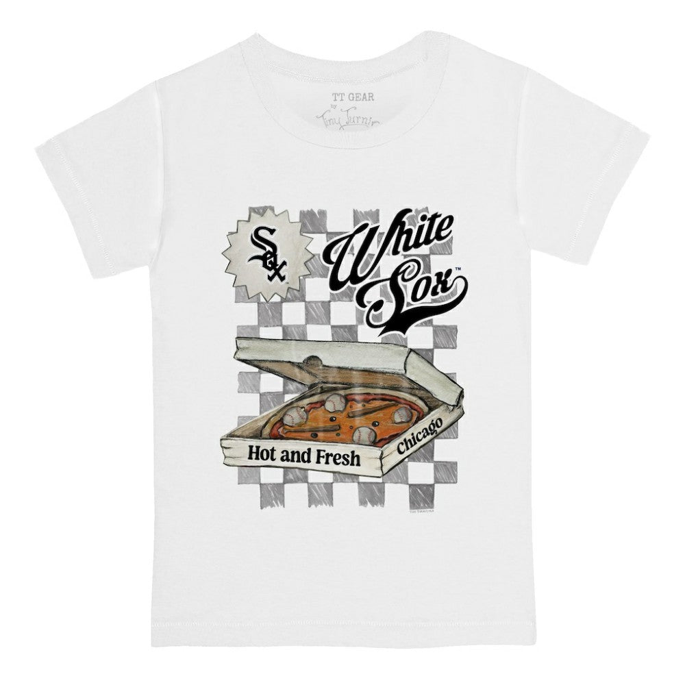 Chicago White Sox Tiny Turnip Youth Pizza T-Shirt - White - MLB Lifestyle