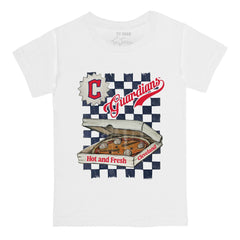 Cleveland Guardians Tiny Turnip Youth Pizza T-Shirt - White - MLB Discount