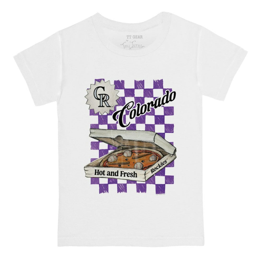 Colorado Rockies Tiny Turnip Youth Pizza T-Shirt - White - MLB Sale
