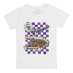 Colorado Rockies Tiny Turnip Youth Pizza T-Shirt - White - MLB Sale