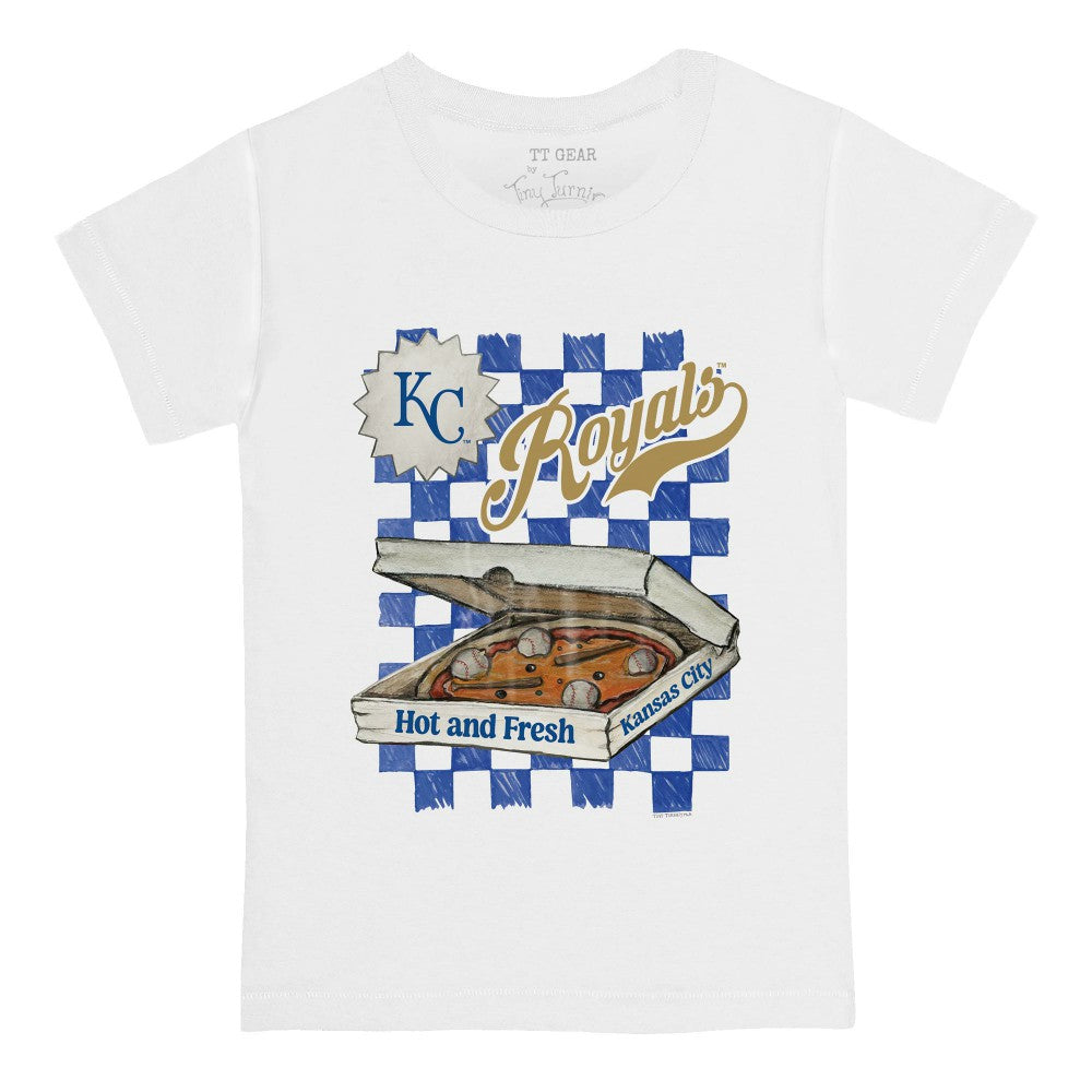Kansas City Royals Tiny Turnip Youth Pizza T-Shirt - White - MLB Discount