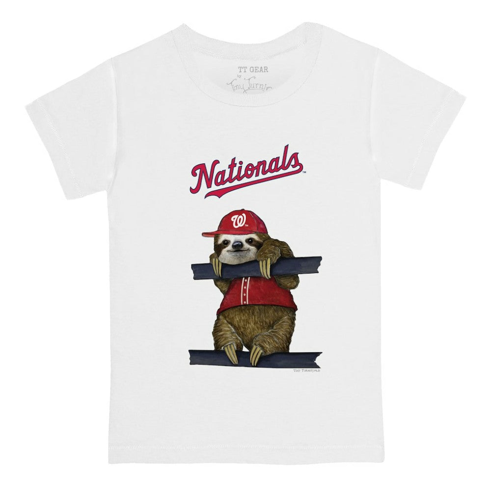 Washington Nationals Tiny Turnip Youth Sloth T-Shirt - White - MLB Lifestyle