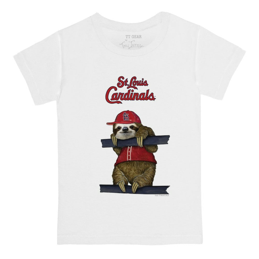 St. Louis Cardinals Tiny Turnip Youth Sloth T-Shirt - White - MLB Discount