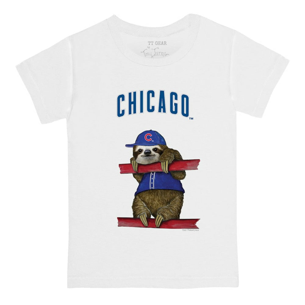 Chicago Cubs Tiny Turnip Youth Sloth T-Shirt - White - MLB Lifestyle