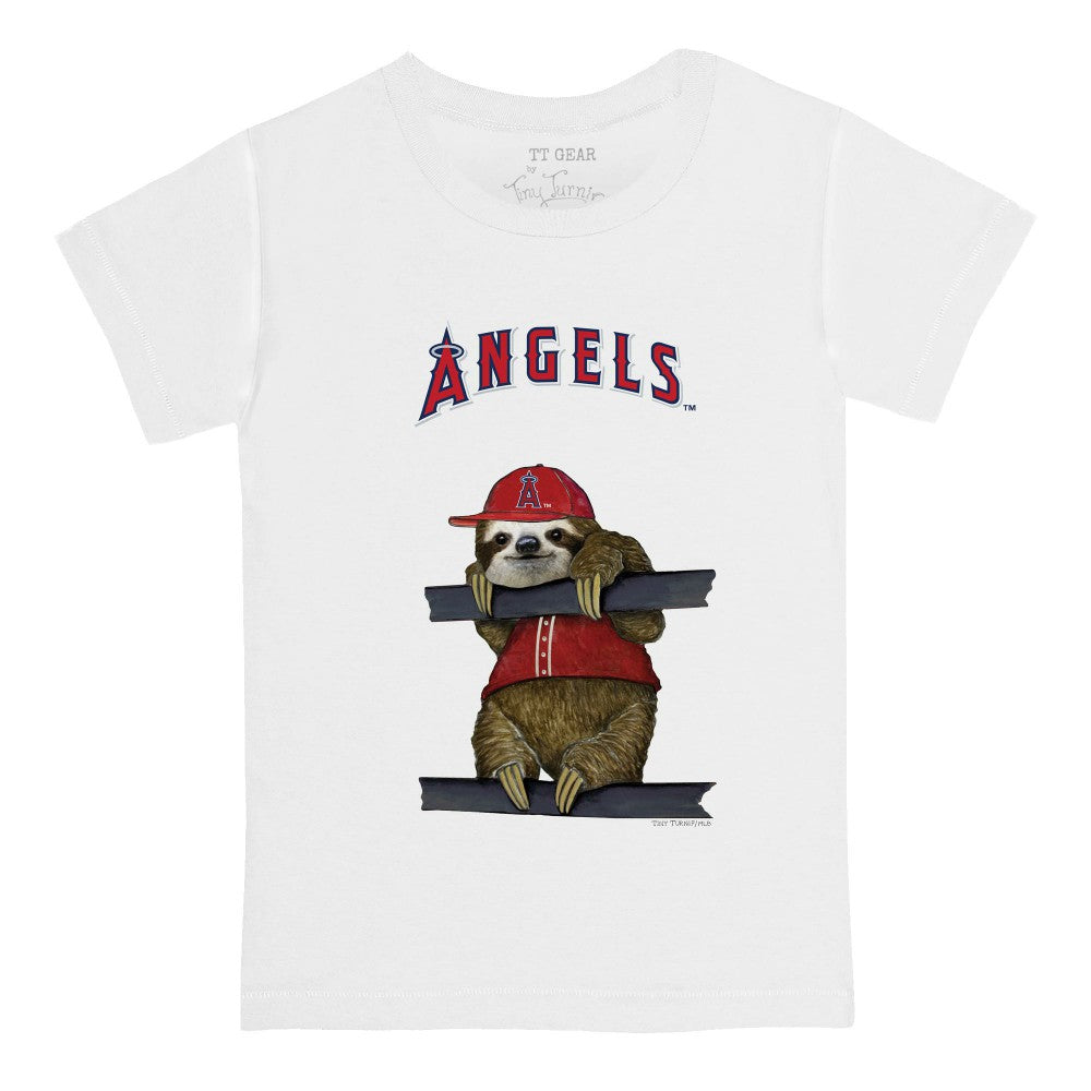 Los Angeles Angels Tiny Turnip Youth Sloth T-Shirt - White - MLB Lifestyle
