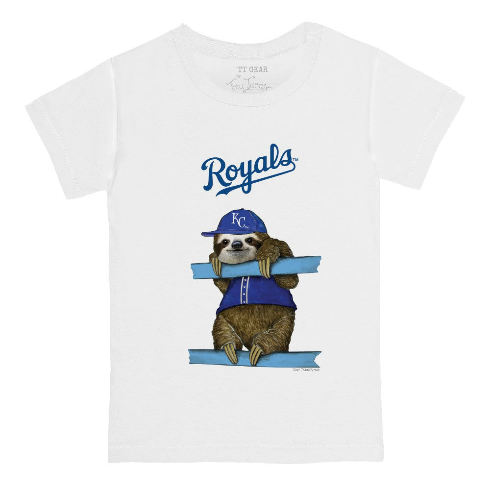 Kansas City Royals Tiny Turnip Youth Sloth T-Shirt - White - MLB Lifestyle