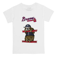 Atlanta Braves Tiny Turnip Youth Sloth T-Shirt - White - MLB Sale
