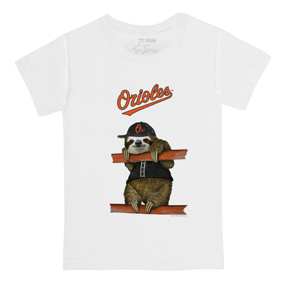 Baltimore Orioles Tiny Turnip Youth Sloth T-Shirt - White - MLB Online