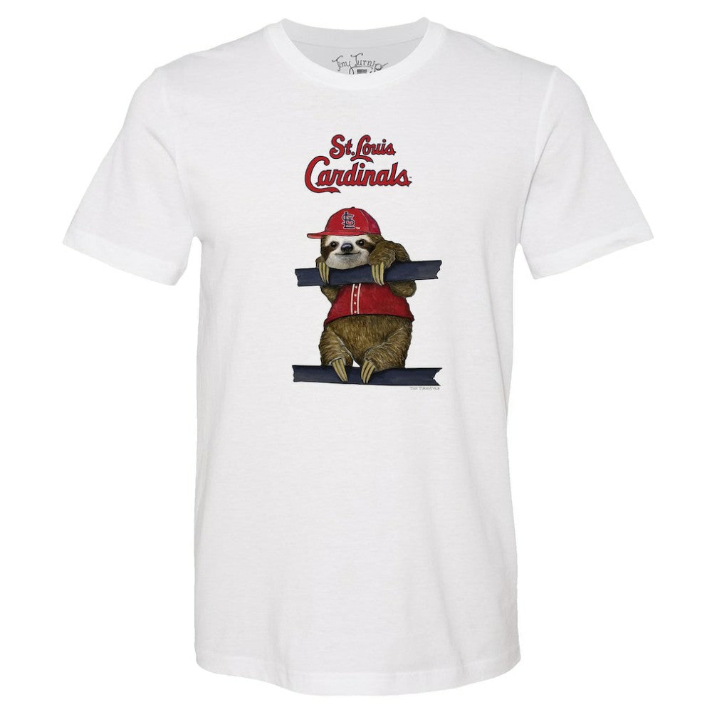 St. Louis Cardinals Tiny Turnip Unisex Sloth T-Shirt - White - MLB Sale