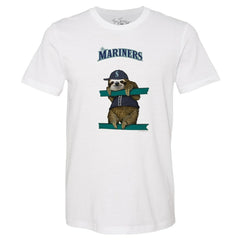 Seattle Mariners Tiny Turnip Unisex Sloth T-Shirt - White - MLB Discount