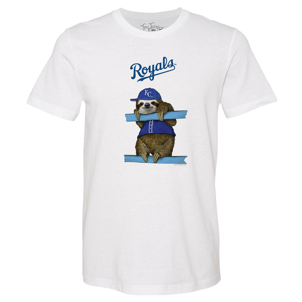 Kansas City Royals Tiny Turnip Unisex Sloth T-Shirt - White - MLB Online