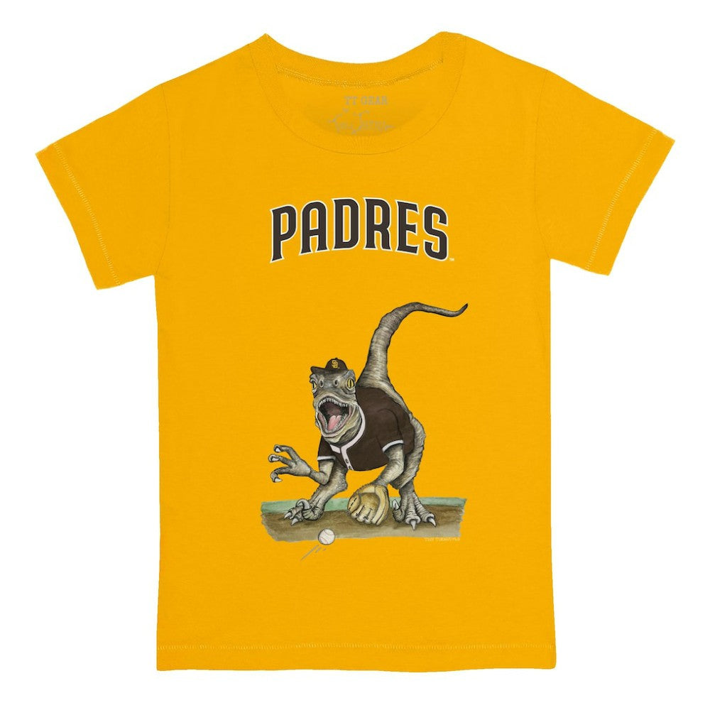 San Diego Padres Tiny Turnip Youth Velociraptor T-Shirt - Gold - MLB Sale