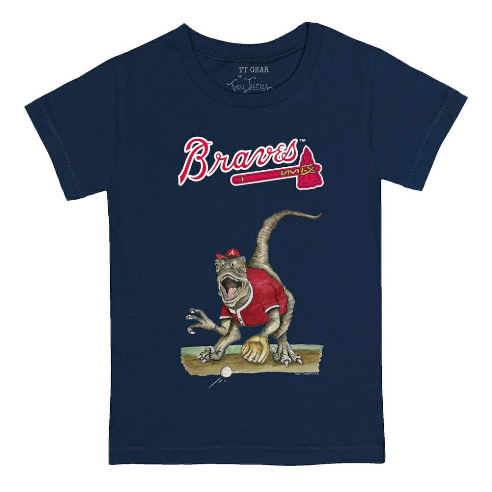 Atlanta Braves Tiny Turnip Youth Velociraptor T-Shirt - Navy - MLB on Sale