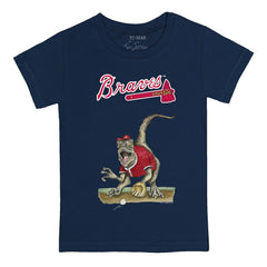 Atlanta Braves Tiny Turnip Youth Velociraptor T-Shirt - Navy - MLB on Sale