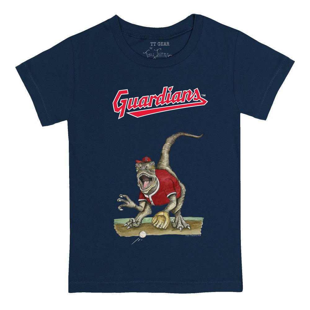 Cleveland Guardians Tiny Turnip Youth Velociraptor T-Shirt - Navy - MLB Discount
