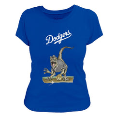 Los Angeles Dodgers Tiny Turnip Women's Velociraptor T-Shirt - Royal - MLB on Sale