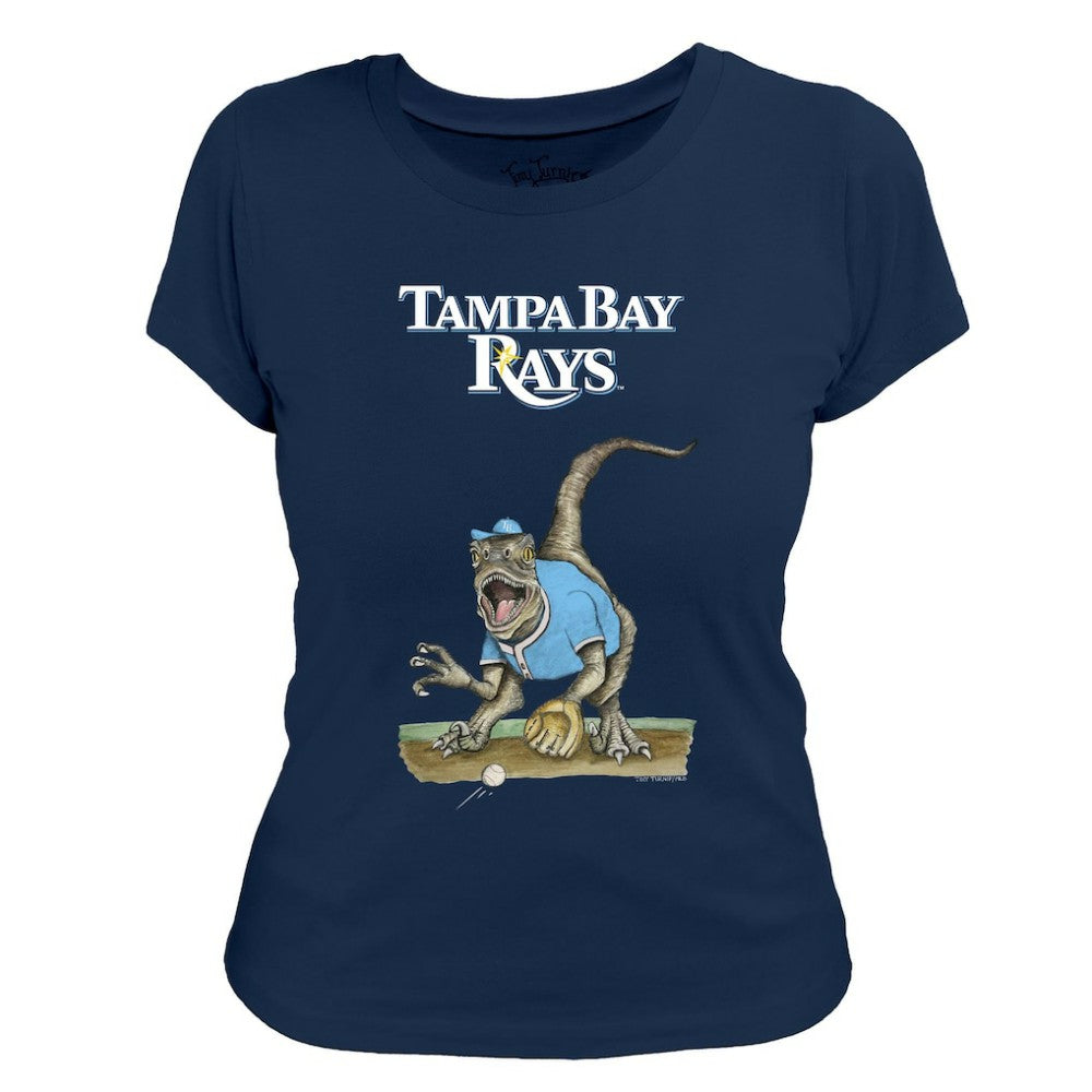 Tampa Bay Rays Tiny Turnip Women's Velociraptor T-Shirt - Navy - MLB Online