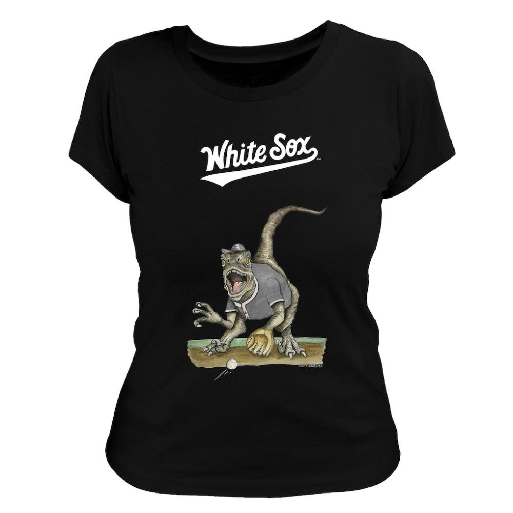 Chicago White Sox Tiny Turnip Women's Velociraptor T-Shirt - Black - MLB Discount