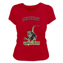 Cincinnati Reds Tiny Turnip Women's Velociraptor T-Shirt - Red - MLB Discount